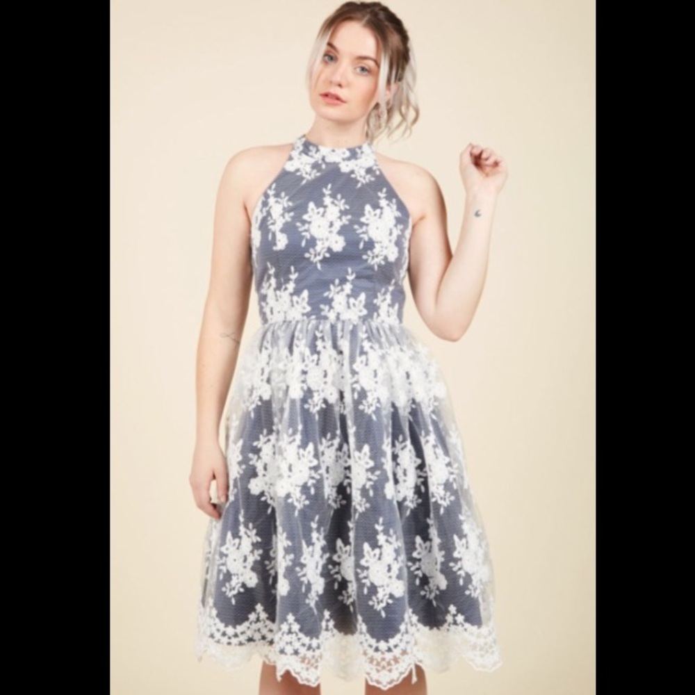 Navy/White Lace Dress - Modcloth - Size S